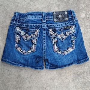 Miss Me Shorts Blue Denim Size 25 Jewel
